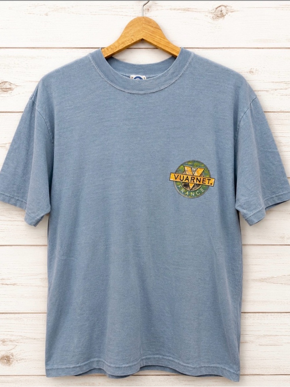 Vuarnet Light Blue Short Sleeve Tee with Yellow Logo